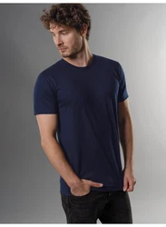 Trigema T-Shirt Slim Fit Dunkelblau/Blau/Hellblau