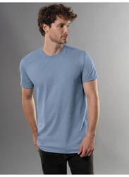Trigema T-Shirt Slim Fit Blau/Hellblau/Grau