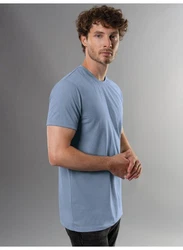 Trigema T-Shirt Slim Fit Blau/Hellblau/Grau