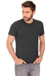Trigema T-Shirt Slim Fit Dunkelgrau/Grau/Schwarz