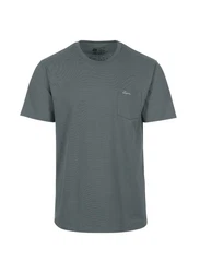 Trigema T-Shirt aus Biobaumwolle mit Brusttasche Dunkelgrün/Grün/Grau/Dunkelgrau