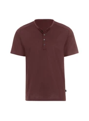 Trigema T-Shirt mit Knopfleiste DELUXE Braun/Rot/Dunkelrot/Dunkelbraun