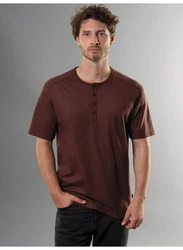 Trigema T-Shirt mit Knopfleiste DELUXE Braun/Rot/Dunkelrot/Dunkelbraun
