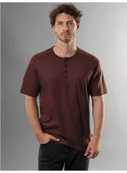 Trigema T-Shirt mit Knopfleiste DELUXE Braun/Rot/Dunkelrot/Dunkelbraun