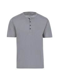 T-Shirt T-Shirt mit Knopfleiste DELUXE Baumwolle (1-tlg)