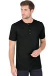 Trigema T-Shirt mit Knopfleiste DELUXE schwarz