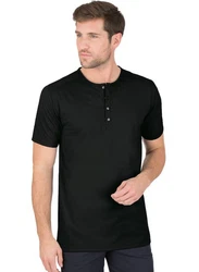 Trigema T-Shirt mit Knopfleiste DELUXE schwarz