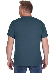 Trigema T-Shirt mit Knopfleiste DELUXE blau/jeans/melange