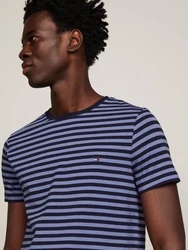 Tommy Hilfiger T-Shirt STRETCH SLIM FIT TEE mit Rundhalsausschnitt Dunkelblau/Hellblau