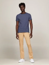 Tommy Hilfiger T-Shirt STRETCH SLIM FIT TEE mit Rundhalsausschnitt Dunkelblau/Hellblau