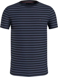 Tommy Hilfiger T-Shirt STRETCH SLIM FIT TEE mit Rundhalsausschnitt Dunkelblau/Hellblau