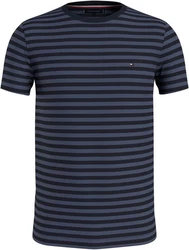Tommy Hilfiger T-Shirt STRETCH SLIM FIT TEE mit Rundhalsausschnitt Dunkelblau/Hellblau