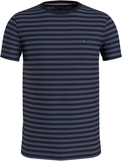Tommy Hilfiger T-Shirt STRETCH SLIM FIT TEE mit Rundhalsausschnitt Dunkelblau/Hellblau
