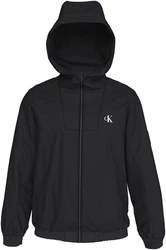 Calvin Klein Jeans Outdoorjacke UNPADDED HOODED HARRINGTON Schwarz/Dunkelgrau/Grau