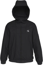 Calvin Klein Jeans Outdoorjacke UNPADDED HOODED HARRINGTON Schwarz/Dunkelgrau/Grau