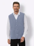 Sieh an! Jerseyweste Velours-Weste Grau/Hellblau/Blau