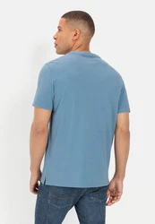 camel active T-Shirt Henley Grau/Blau/Hellblau