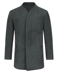 Allthemen Kurzmantel Wintermantel Slim Fit Dunkelgrau/Grau