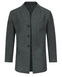 Allthemen Kurzmantel Wintermantel Slim Fit Dunkelgrau/Grau