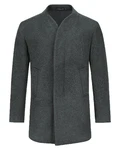 Allthemen Kurzmantel Wintermantel Slim Fit Dunkelgrau/Grau