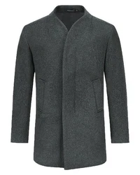 Allthemen Kurzmantel Wintermantel Slim Fit Dunkelgrau/Grau