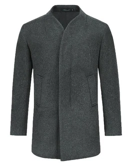 Allthemen Kurzmantel Wintermantel Slim Fit Dunkelgrau/Grau