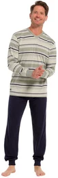 Schlafanzug Herren Pyjama mit Bndchen (2 tlg) Baumwolle
