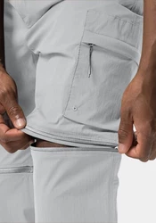 Jack Wolfskin Trekkinghose WANDERTHIRST ZIP PANTS Hellgrau/Grau