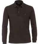 CASAMODA Langarm Poloshirt Dunkelbraun/Grau/Braun/Khaki