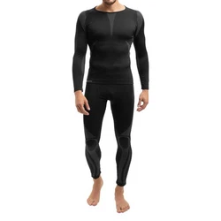 celodoro Thermohose Herren Ski- & Thermo Funktionsunterwäsche Set Schwarz/Braun/Orange