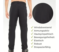 Kaymountain Trekkinghose Herren T-Zip Off Outdoor Hose abnehmbare Beine Arizona CL Schwarz