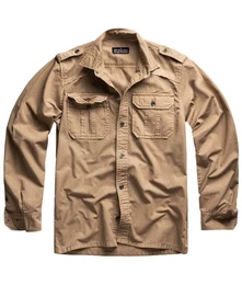 Langarmhemd M65 Basic Hemd Langarm beige