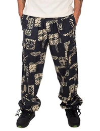 Cargohose - Weite Stoffhose - gemusterte Baggy Cargohose