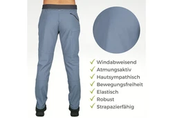 Kaymountain Trekkinghose Herren Wander Outdoor Winter Hose Villach Hybrid Merino Sky Blue