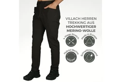 Kaymountain Trekkinghose Herren Wander Outdoor Winter Hose Villach Hybrid Merino Schwarz