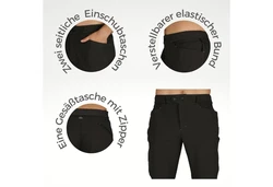 Kaymountain Trekkinghose Herren Wander Outdoor Winter Hose Villach Hybrid Merino Schwarz