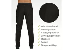 Kaymountain Trekkinghose Herren Wander Outdoor Winter Hose Villach Hybrid Merino Schwarz