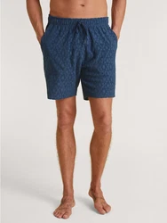 CALIDA Pyjamashorts RMX Lounge Holiday Herren Blau/Dunkelblau/Lila