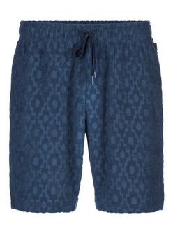 CALIDA Pyjamashorts RMX Lounge Holiday Herren Blau/Dunkelblau/Lila