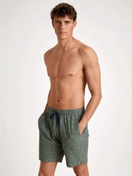 CALIDA Pyjamashorts RMX Lounge Holiday Herren Dunkelgrün/Grün