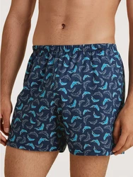 Calida Prints Herren Shorts Dunkelblau/Blau/Hellblau