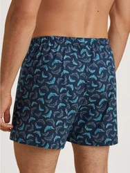Calida Prints Herren Shorts Dunkelblau/Blau/Hellblau