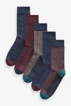 Next Kurzsocken 5er-Pack Mischfarben/Dunkelrot/Bordeaux