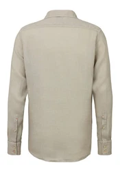 BOSS ORANGE Langarmshirt mit Kontrastdetails Khaki/Weiß/Beige