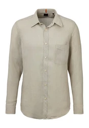 BOSS ORANGE Langarmshirt mit Kontrastdetails Khaki/Weiß/Beige