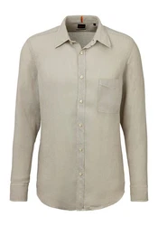 BOSS ORANGE Langarmshirt mit Kontrastdetails Khaki/Weiß/Beige