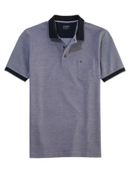 OLYMP Poloshirt Casual Two-Tone Piqu Dunkelblau/Blau/Grau
