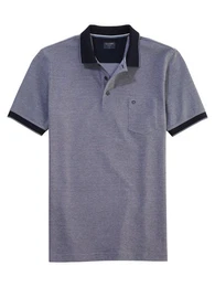Poloshirt Casual Two-Tone Piqu, Seitenschlitzen im Saum