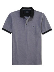 OLYMP Poloshirt Casual Two-Tone Piqu Dunkelblau/Grau/Blau