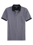 OLYMP Poloshirt Casual Two-Tone Piqu Dunkelblau/Grau/Blau